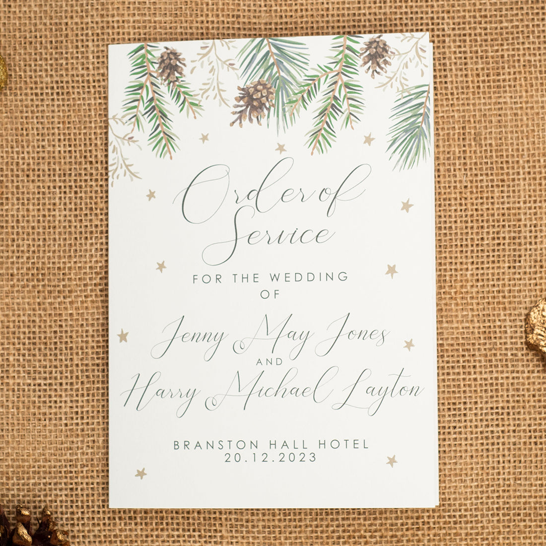 Winter Fern Order of Service or Day Booklet-Weddings by Lumi