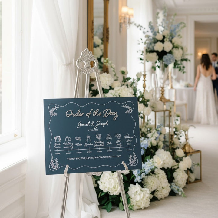 Wavy Edge Acrylic Order of the Day Timeline Sign