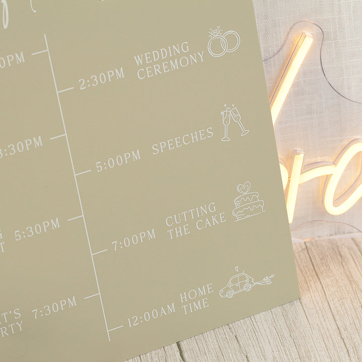 Manhattan Acrylic Order of the Day Timeline