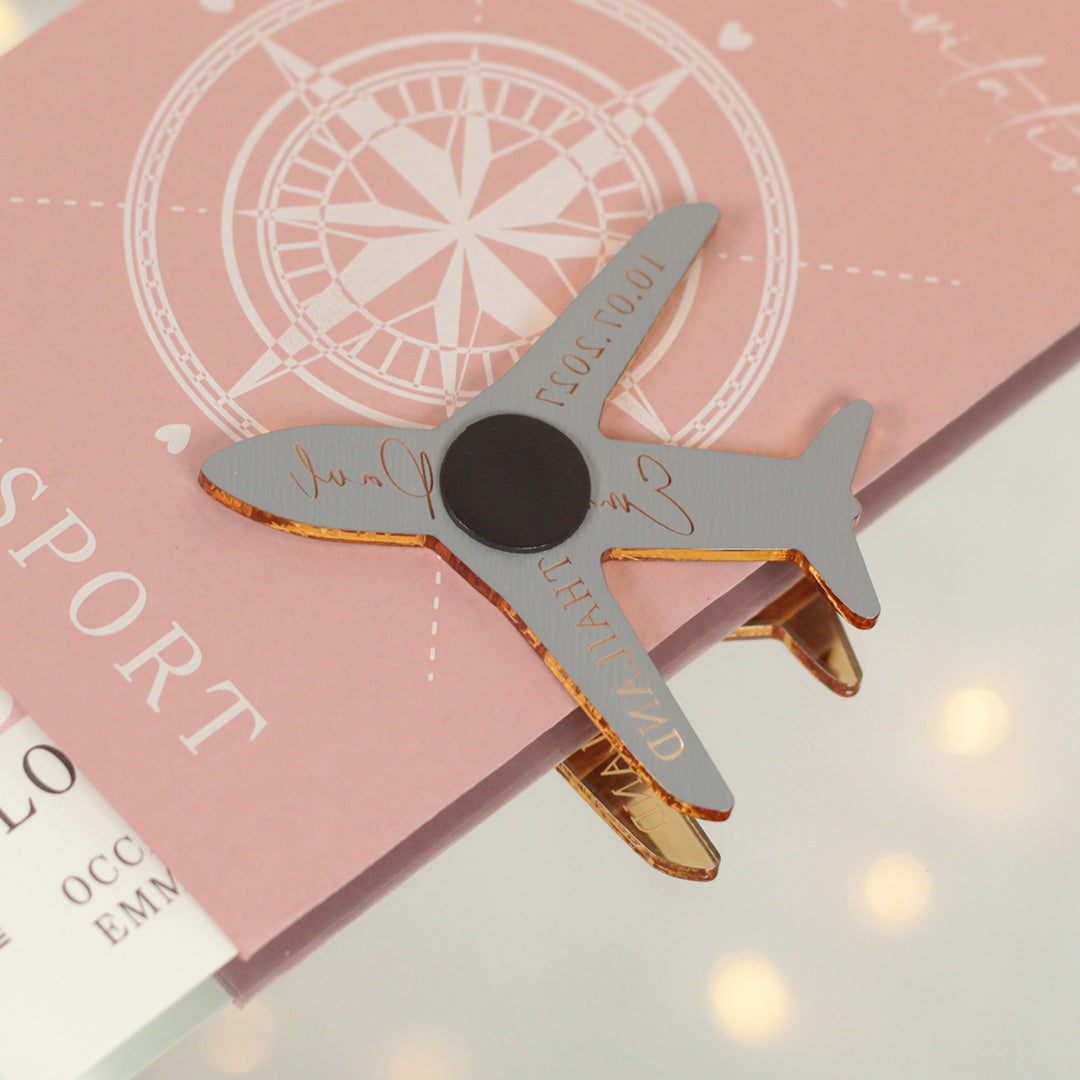Wedding Passport Invitation with Aeroplane Magnet