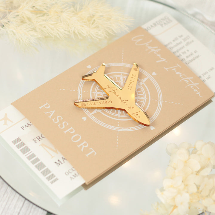 Wedding Passport Invitation with Aeroplane Magnet