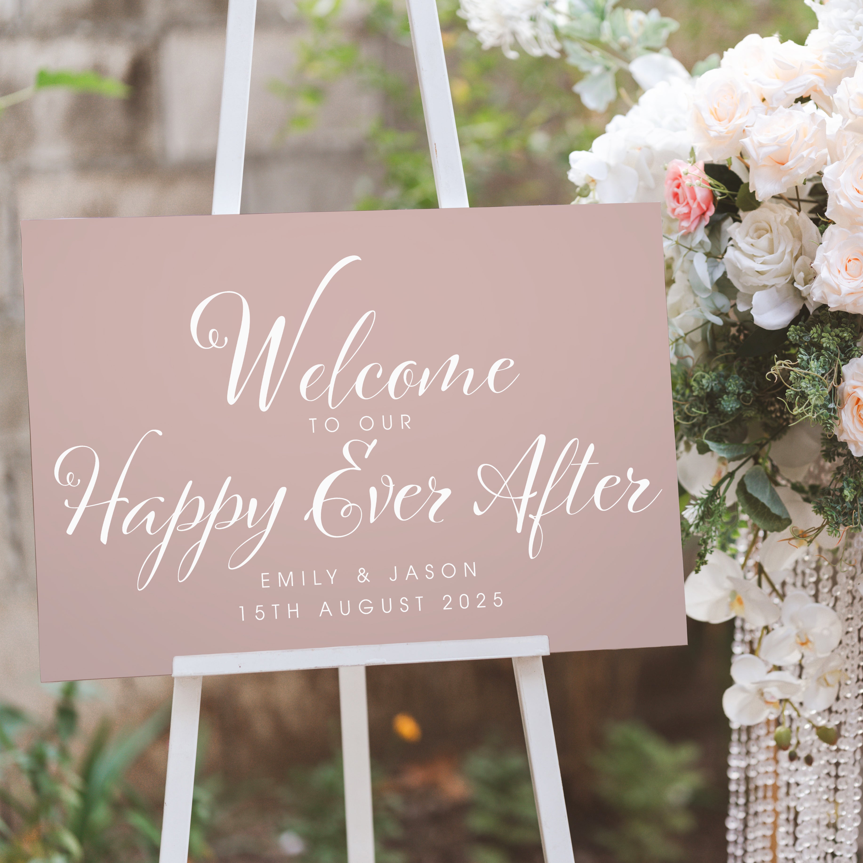 Elegant Script Welcome to Our Wedding Pastel Acrylic Sign