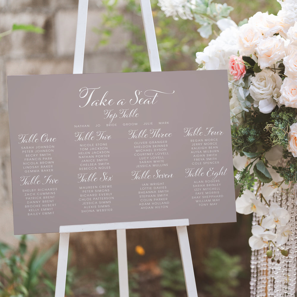 Elegant Script Wedding Table Plan Pastel Acrylic Sign-Weddings by Lumi