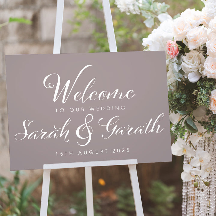 Elegant Script Welcome to Our Wedding Pastel Acrylic Sign-Weddings by Lumi