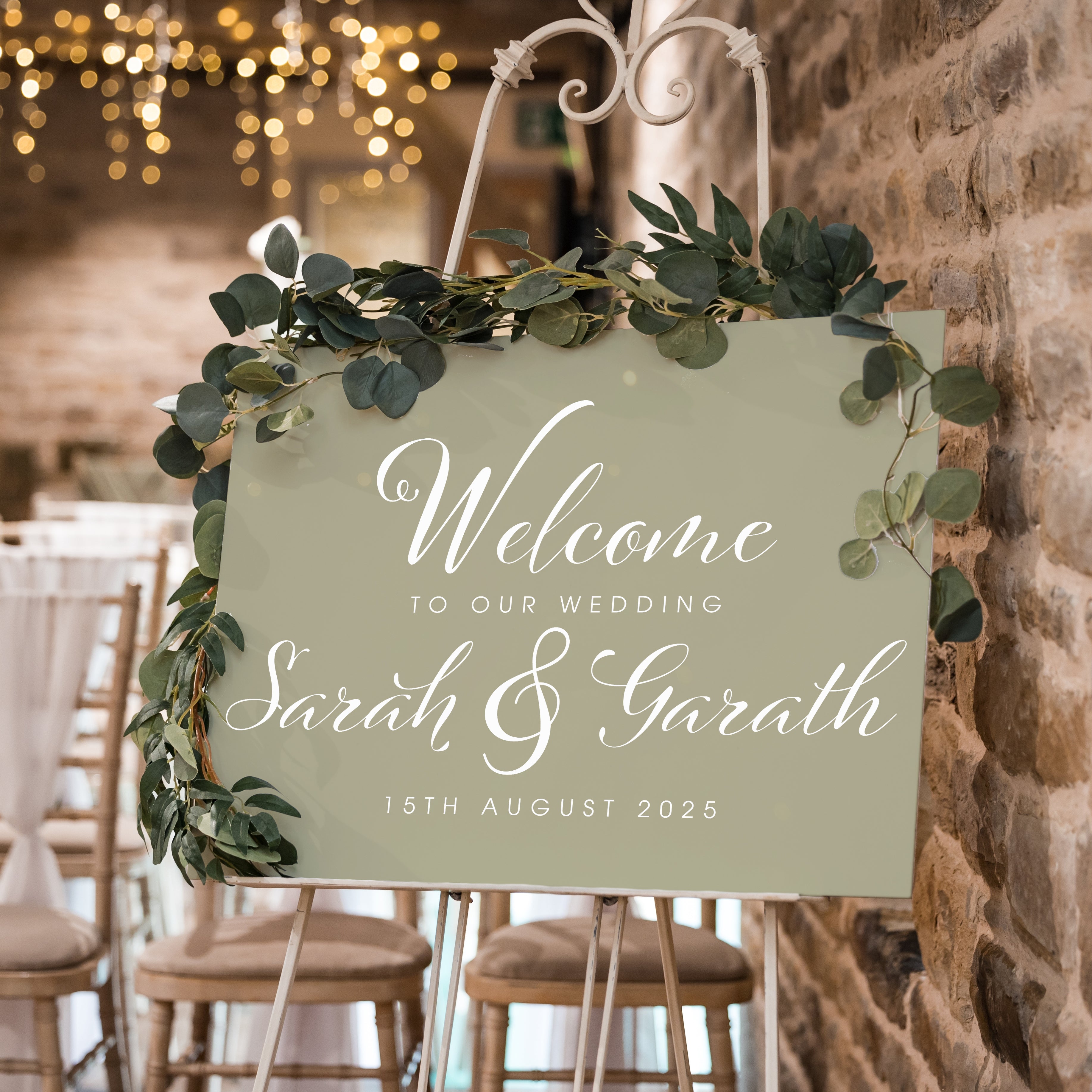 Elegant Script Welcome to Our Wedding Pastel Acrylic Sign-Weddings by Lumi