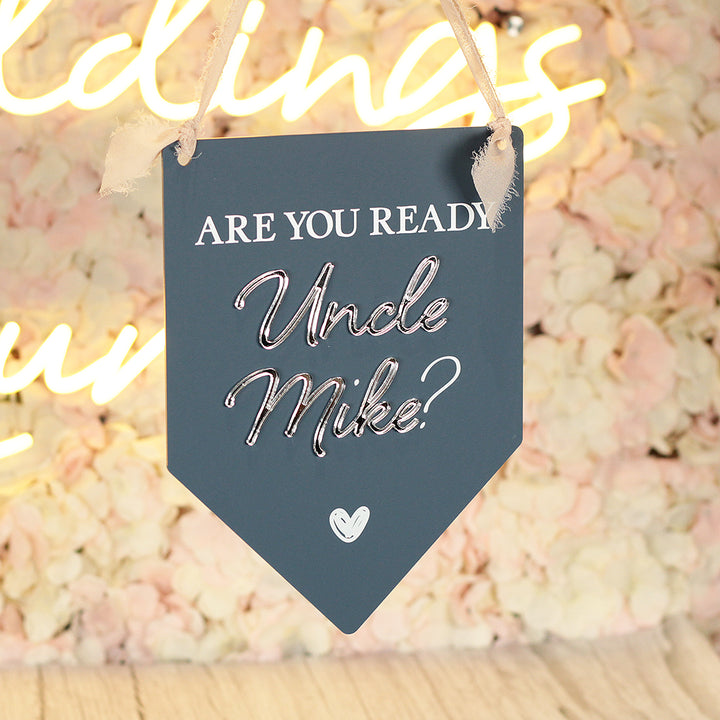 Pendant Flag Bridal Party Acrylic Carry Sign-Weddings by Lumi