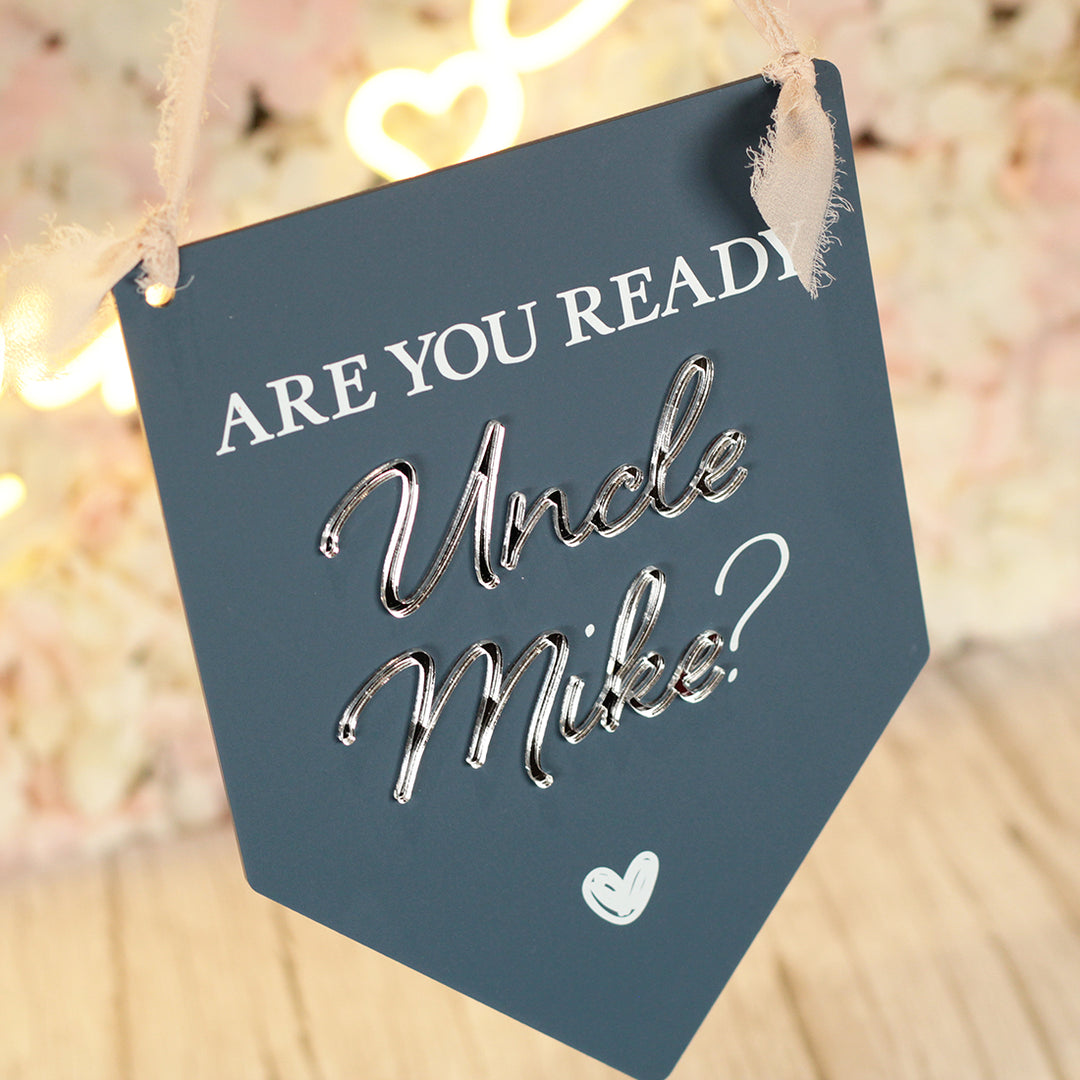 Pendant Flag Bridal Party Acrylic Carry Sign-Weddings by Lumi