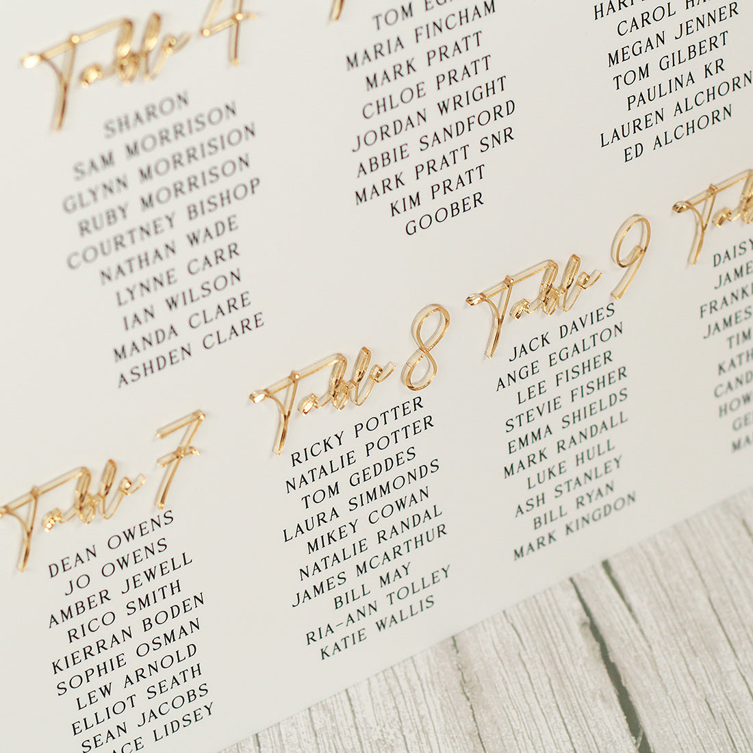 Pen Script Table Plan