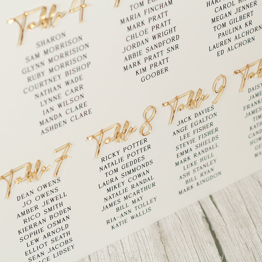 Pen Script Table Plan