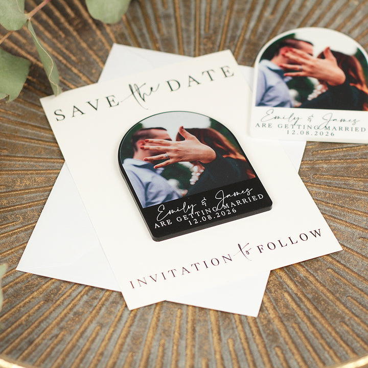Modern Acrylic Photo Wedding Save The Date Magnet-Weddings by Lumi