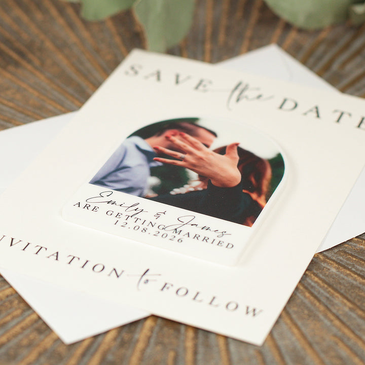 Modern Acrylic Photo Wedding Save The Date Magnet-Weddings by Lumi