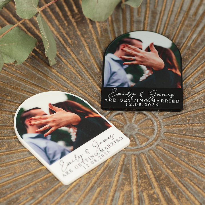 Modern Acrylic Photo Wedding Save The Date Magnet-Weddings by Lumi