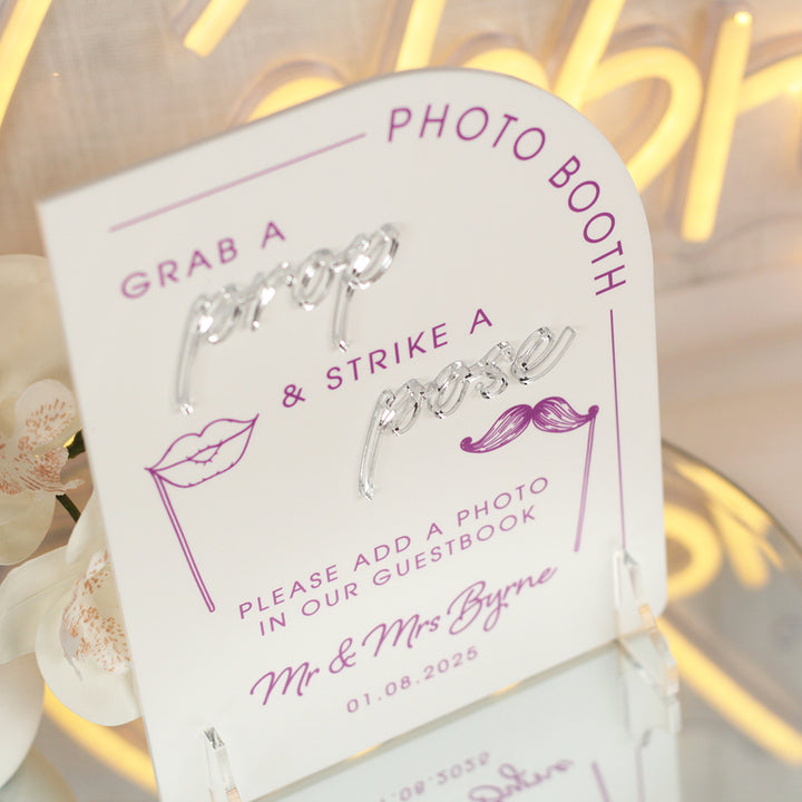 Modern Arch Photo Booth Acrylic Sign-Weddings by Lumi