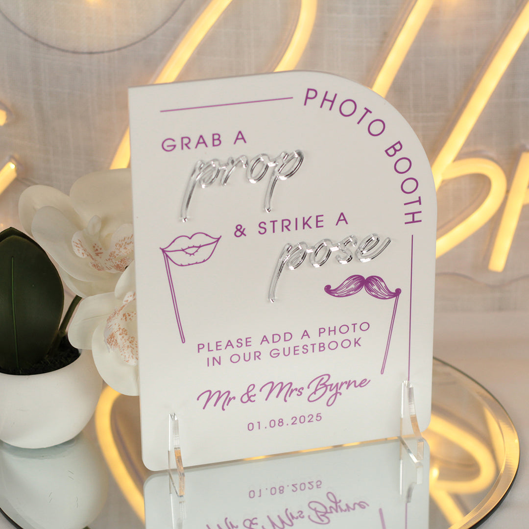 Modern Arch Photo Booth Acrylic Sign-Weddings by Lumi