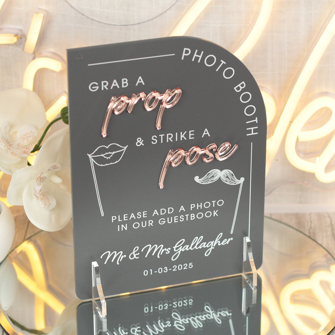 Modern Arch Photo Booth Acrylic Sign-Weddings by Lumi
