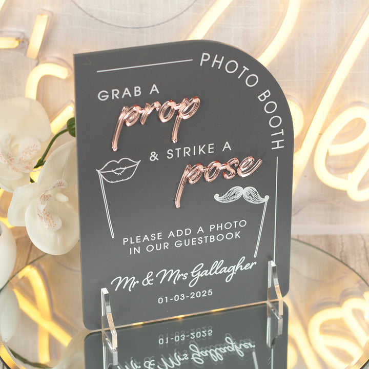 Modern Arch Photo Booth Acrylic Sign-Weddings by Lumi