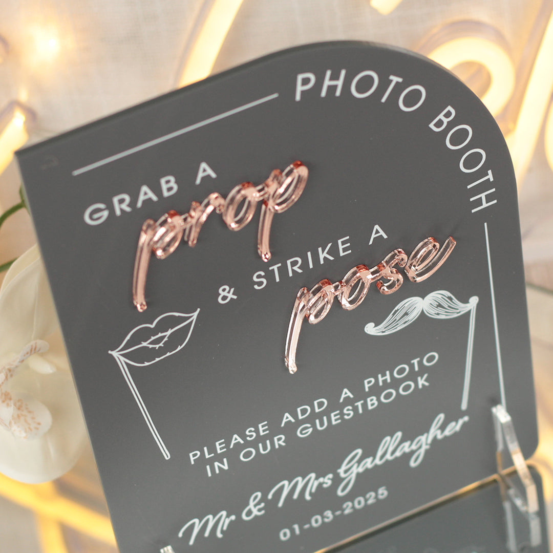 Modern Arch Photo Booth Acrylic Sign-Weddings by Lumi