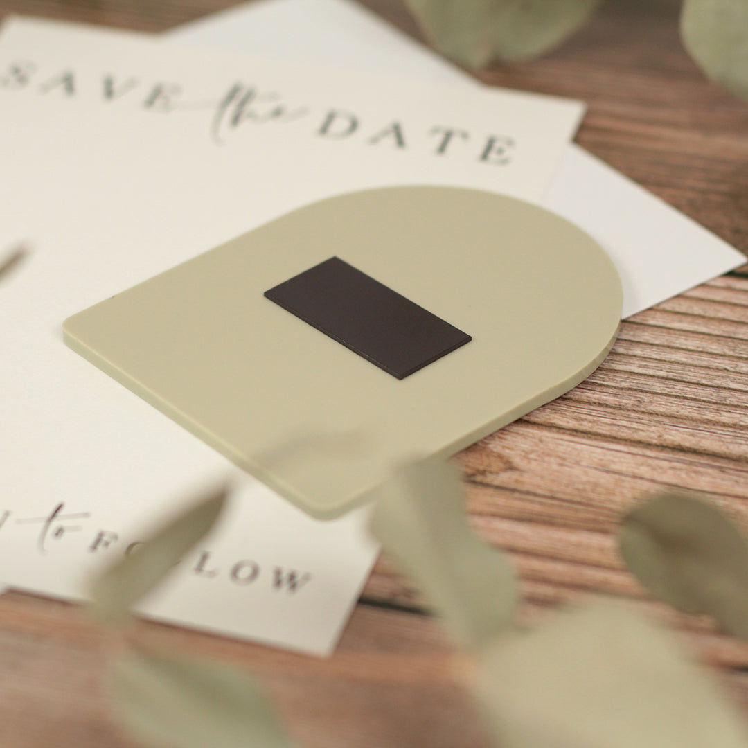 Modern Acrylic Photo Wedding Save The Date Magnet-Weddings by Lumi