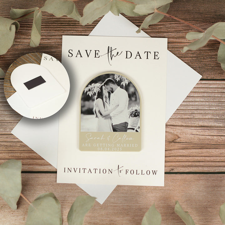 Modern Acrylic Photo Wedding Save The Date Magnet-Weddings by Lumi