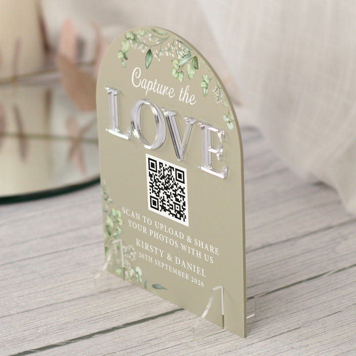 Eucalyptus Photo Sharing QR code acrylic Sign