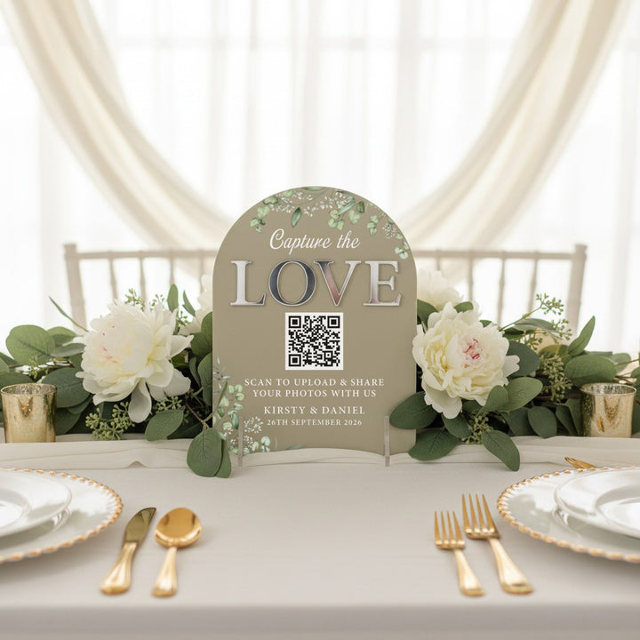 Eucalyptus Photo Sharing QR code acrylic Sign