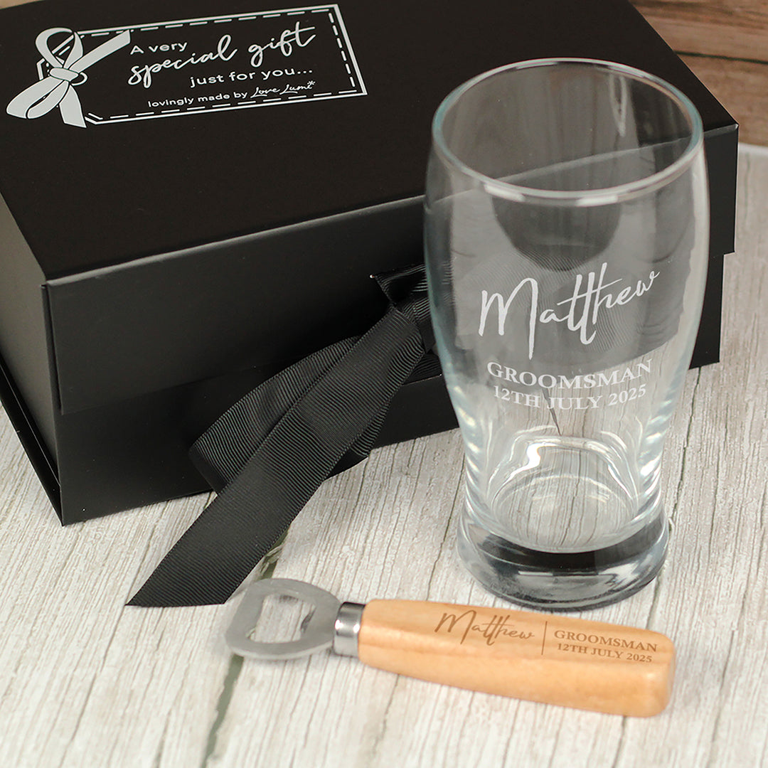 Wedding Role Groomsman Pint Glass Thank You Gift-Weddings by Lumi