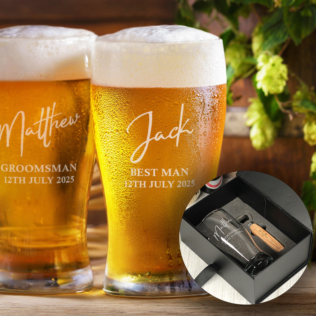 Wedding Role Groomsman Pint Glass Thank You Gift-Weddings by Lumi