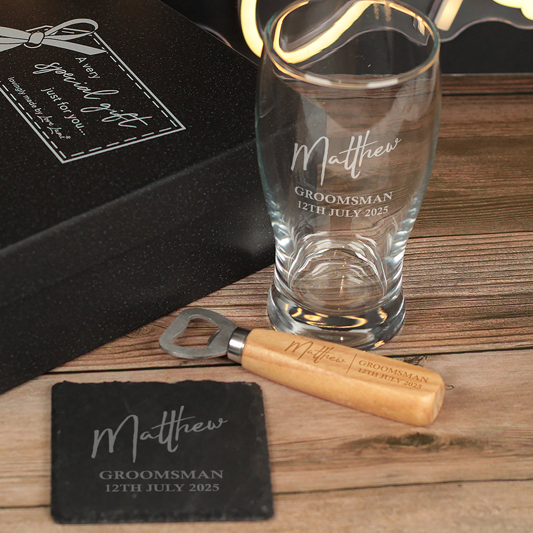 Wedding Role Groomsman Pint Glass Thank You Gift-Weddings by Lumi