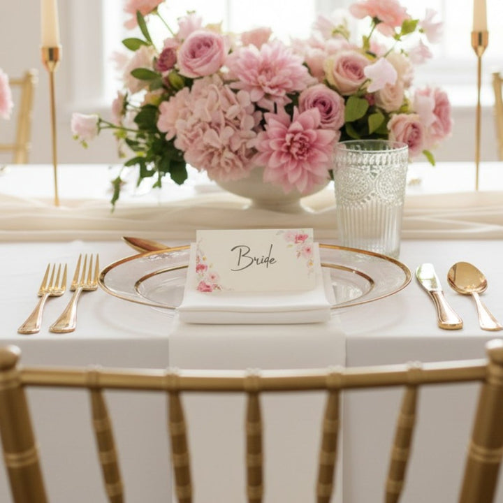 Geometric Floral Heart Place Card