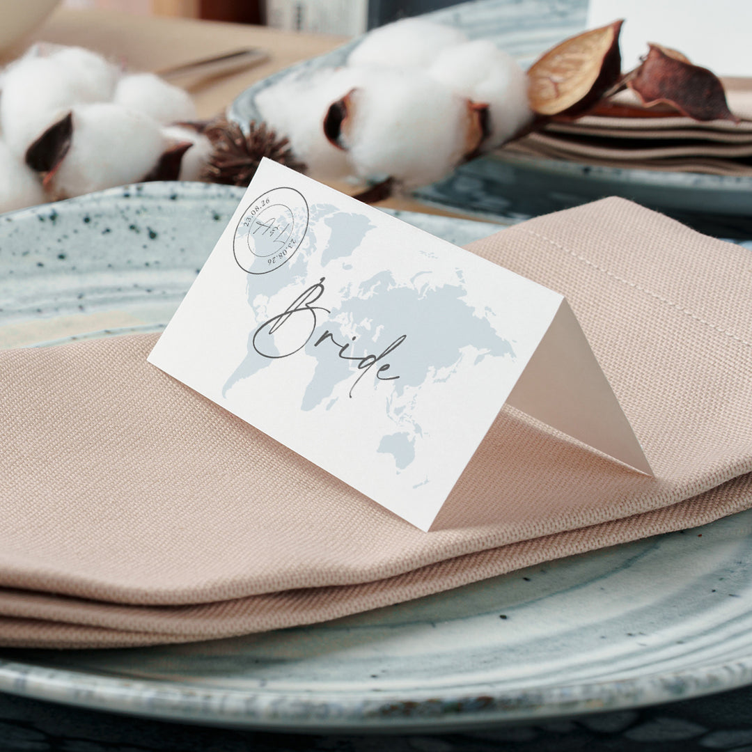 Where in the World Wedding Place Card