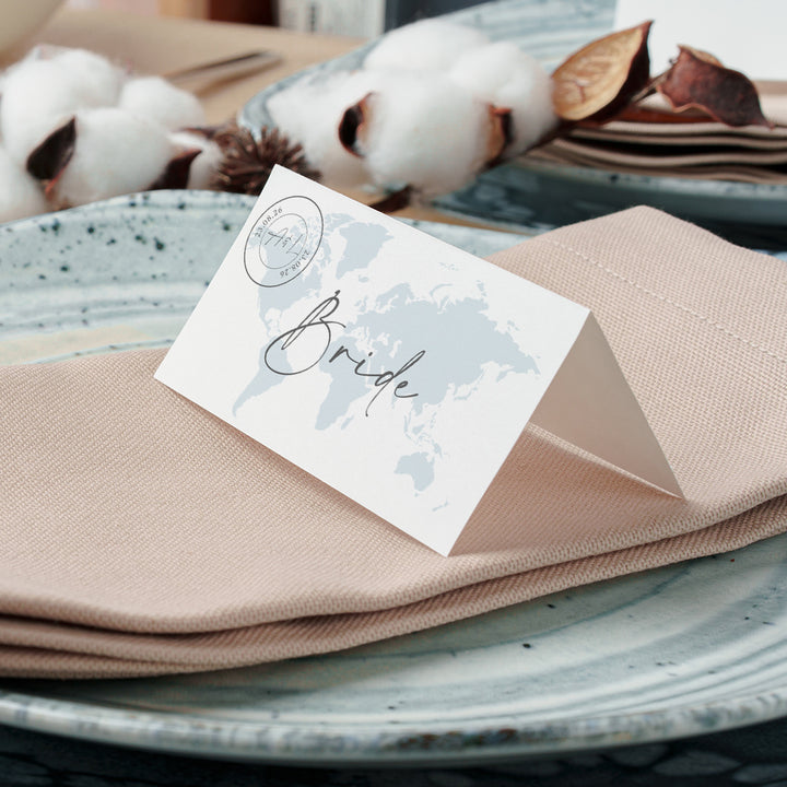 Where in the World Wedding Place Card