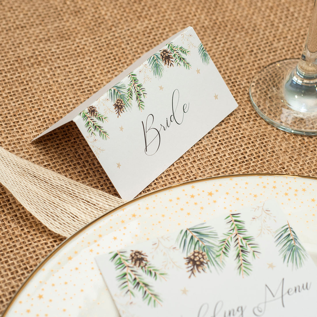 Winter Fern Place Card-Weddings by Lumi