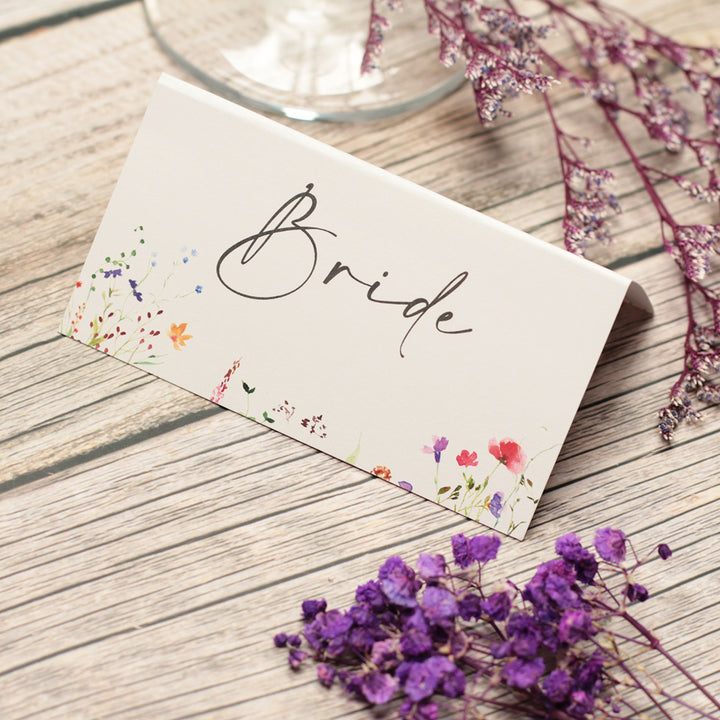 Watercolour Wildflower Place Card-Weddings by Lumi