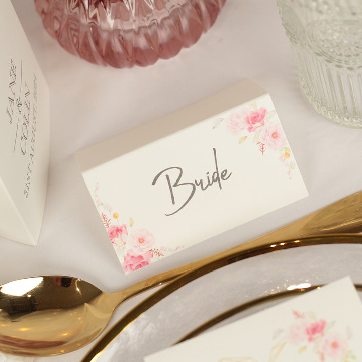 Geometric Floral Heart Place Card-Weddings by Lumi