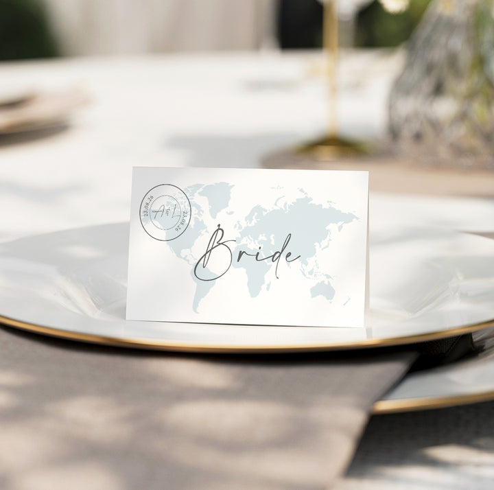 Where in the World Wedding Place Card