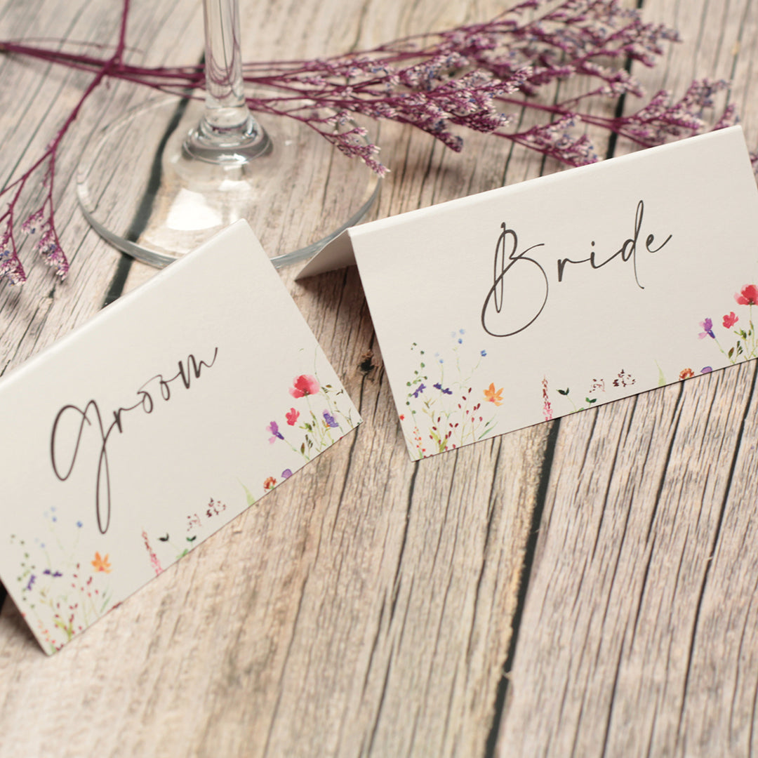 Watercolour Wildflower Place Card-Weddings by Lumi