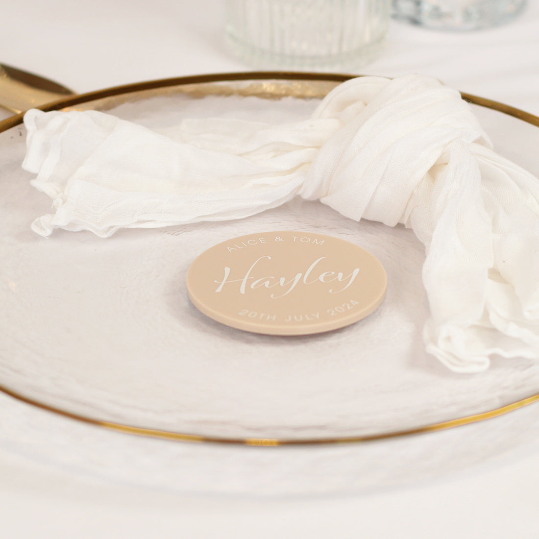 Elegant Script Pastel Acrylic Place Setting