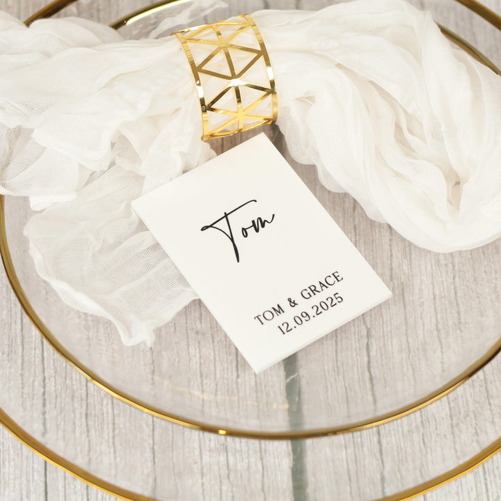 Pen Script Acrylic Place Setting