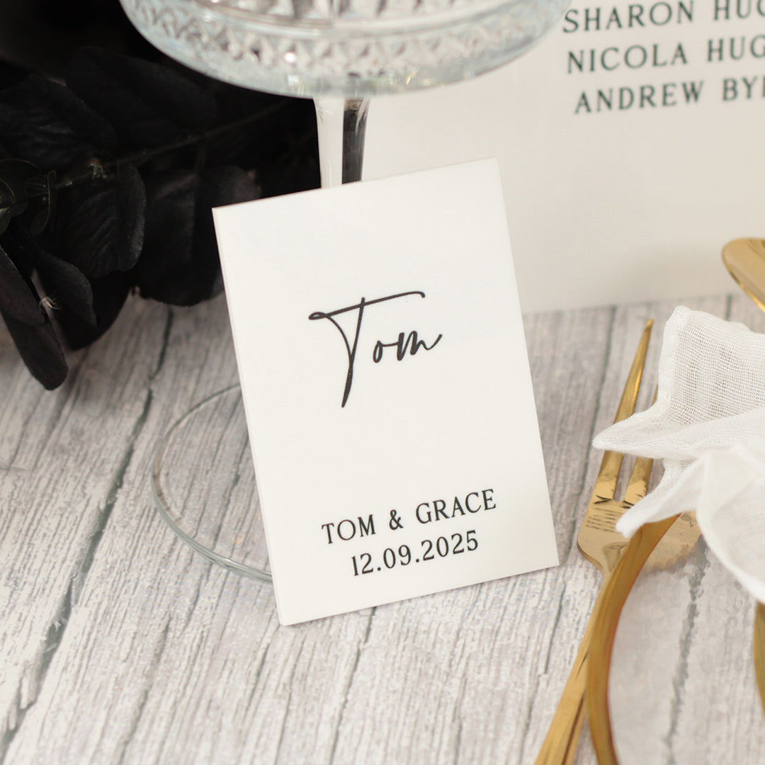 Pen Script Acrylic Place Setting