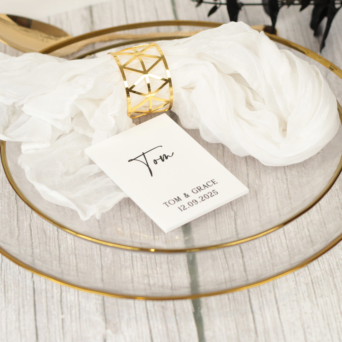 Pen Script Acrylic Place Setting