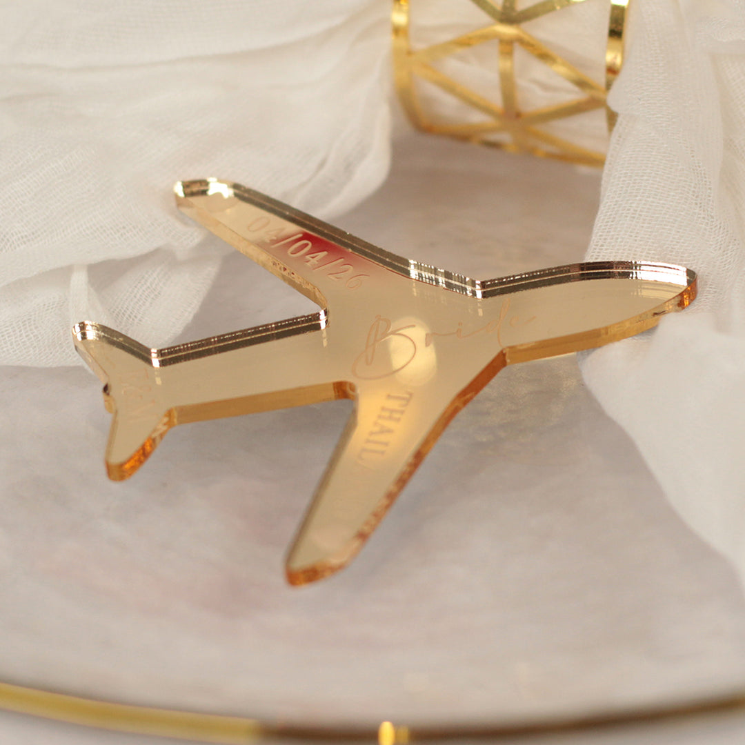 Aeroplane Destination Wedding Magnet Place Setting Favour-Weddings by Lumi