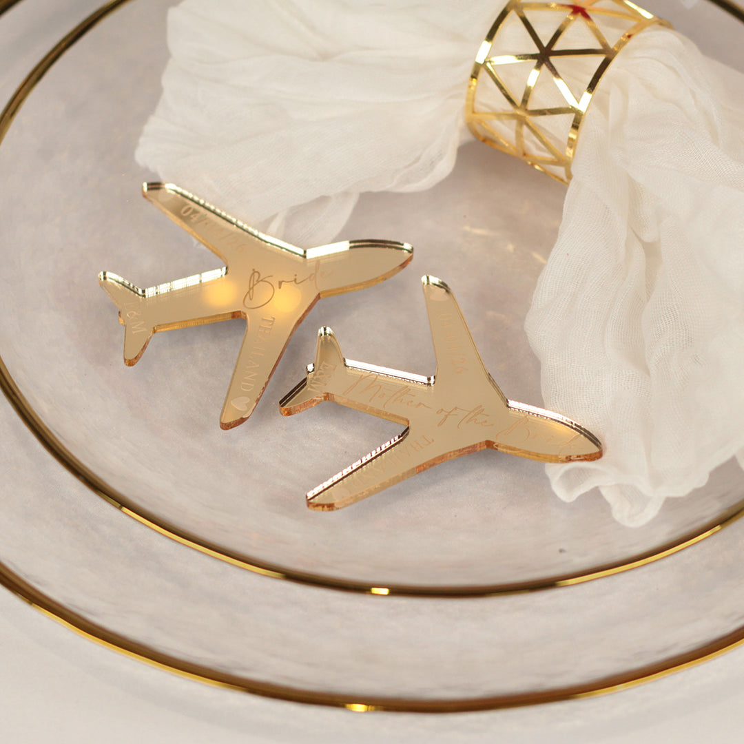 Aeroplane Destination Wedding Magnet Place Setting Favour-Weddings by Lumi
