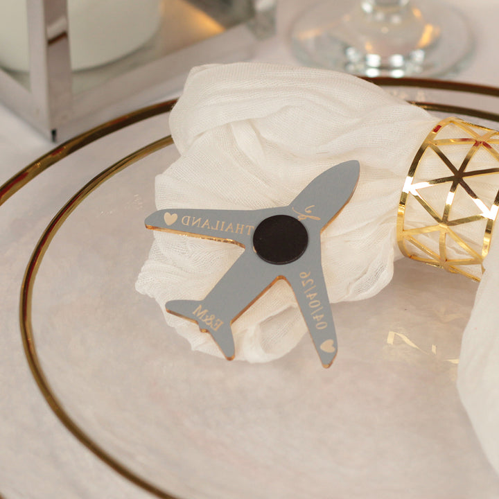 Aeroplane Destination Wedding Magnet Place Setting Favour-Weddings by Lumi