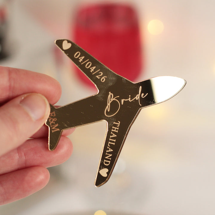 Aeroplane Destination Wedding Magnet Place Setting Favour-Weddings by Lumi