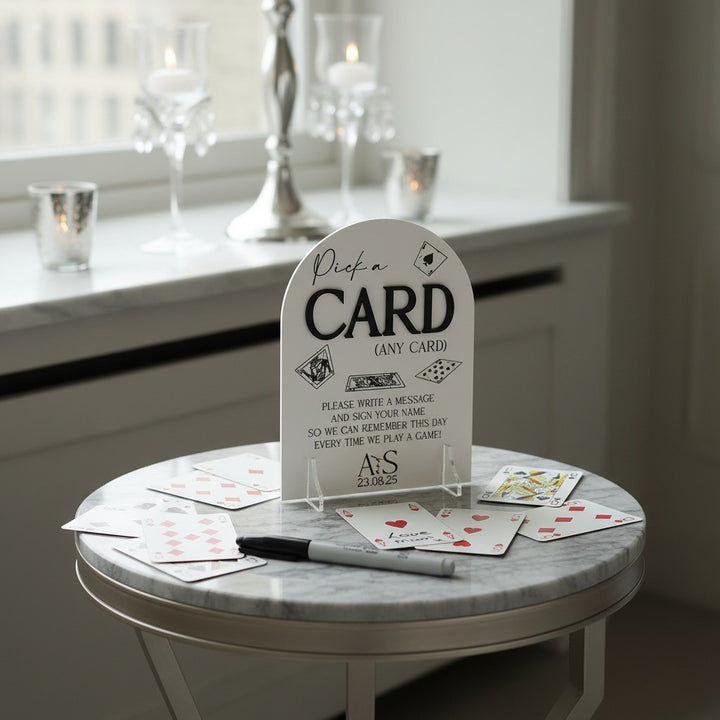 Manhattan Playing Cards Guest Book Acrylic 3D Sign