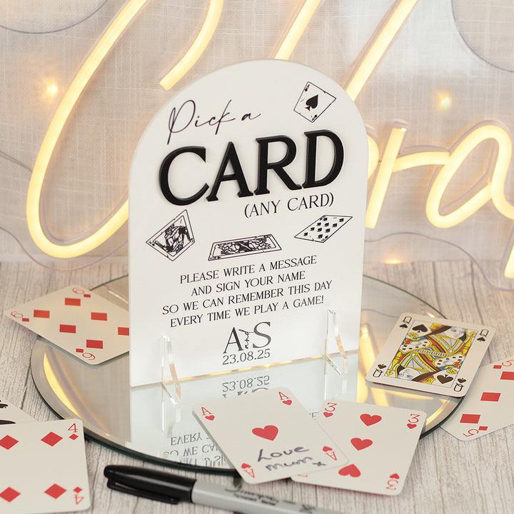 Manhattan Playing Cards Guest Book Acrylic 3D Sign