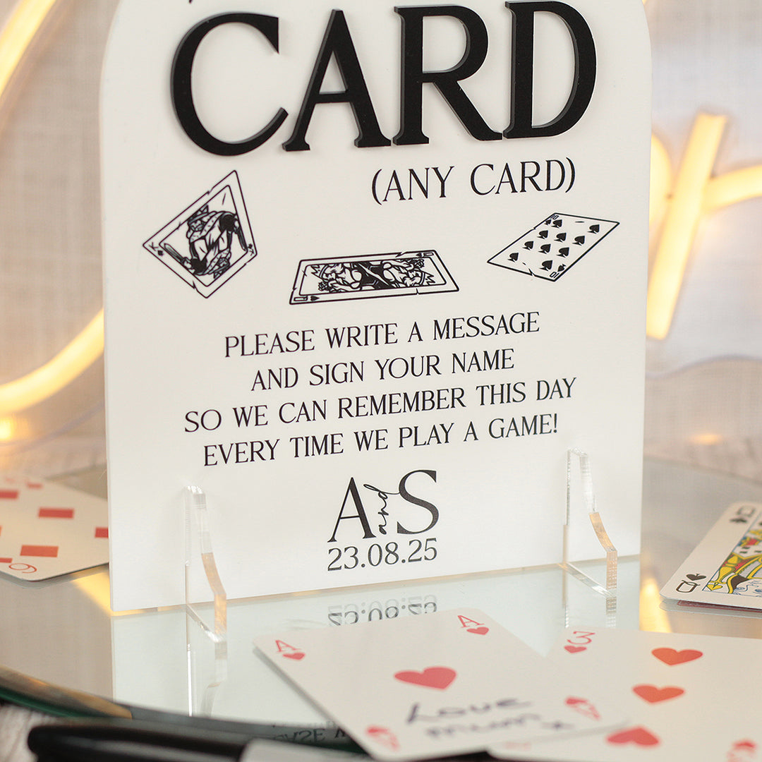 Manhattan Playing Cards Guest Book Acrylic 3D Sign