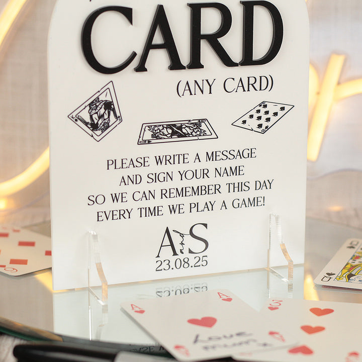 Manhattan Playing Cards Guest Book Acrylic 3D Sign