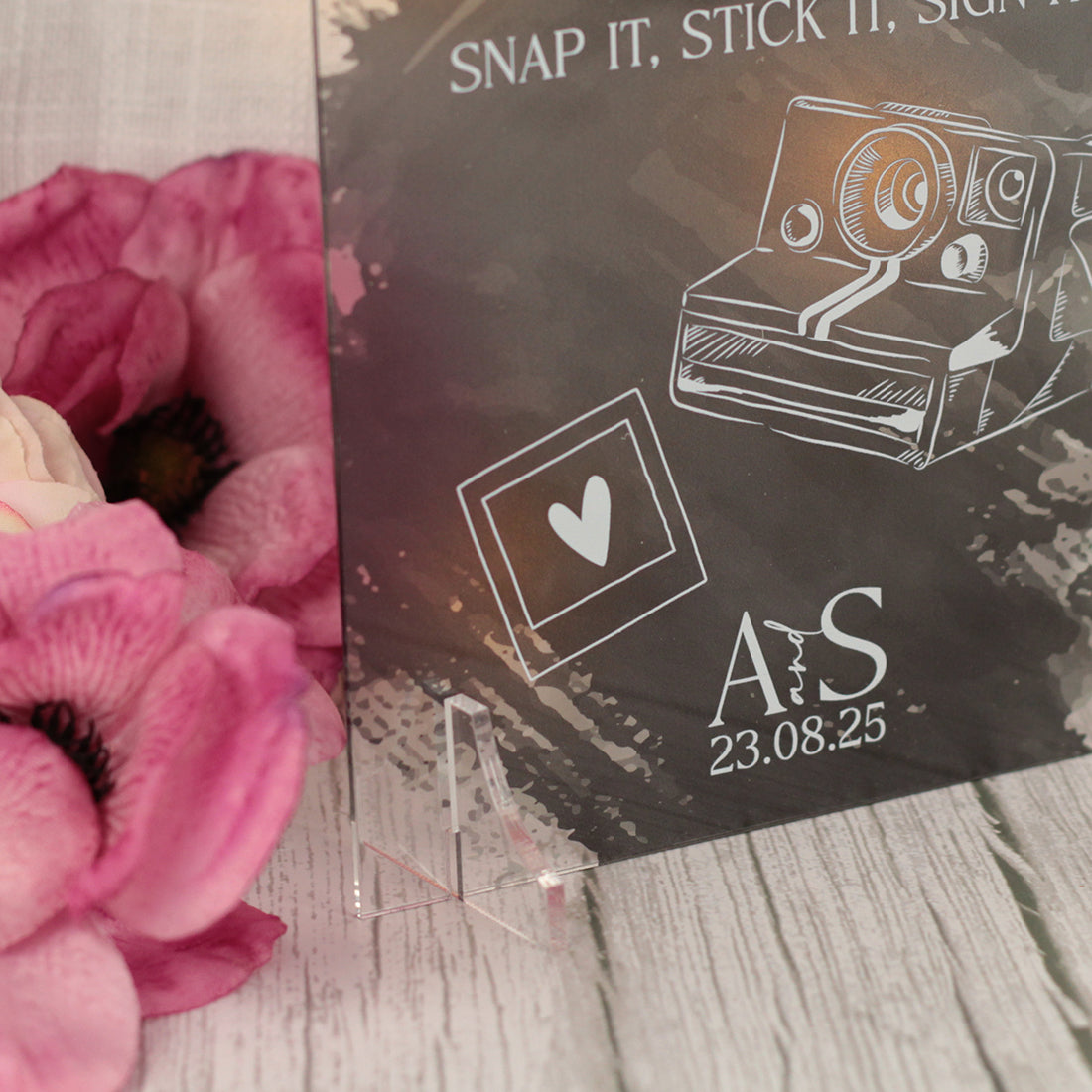 Colour Splash Camera Photo Guest Book Acrylic Sign