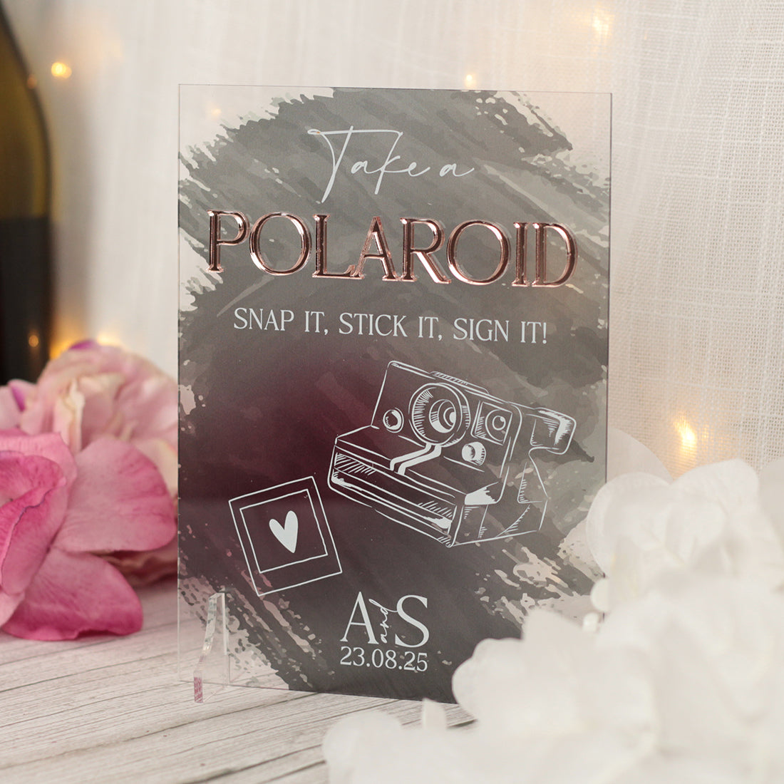 Colour Splash Camera Photo Guest Book Acrylic Sign